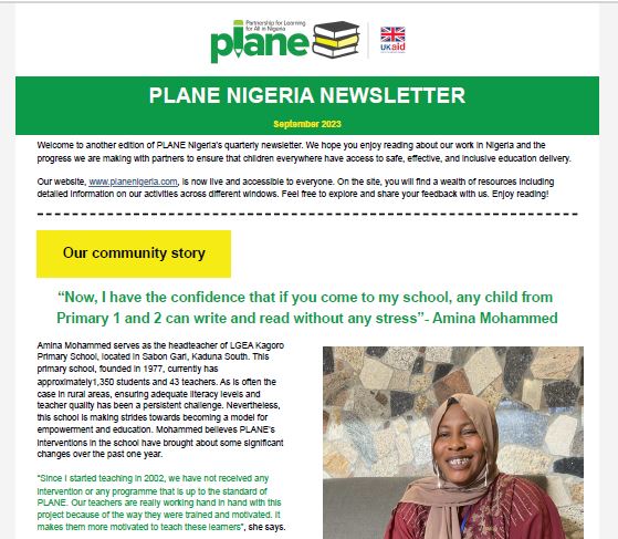 PLANE Newsletter- September 2023