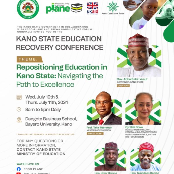 KANO STATE SET TO HOST MAJOR EDUCATION RECOVERY CONFERENCE