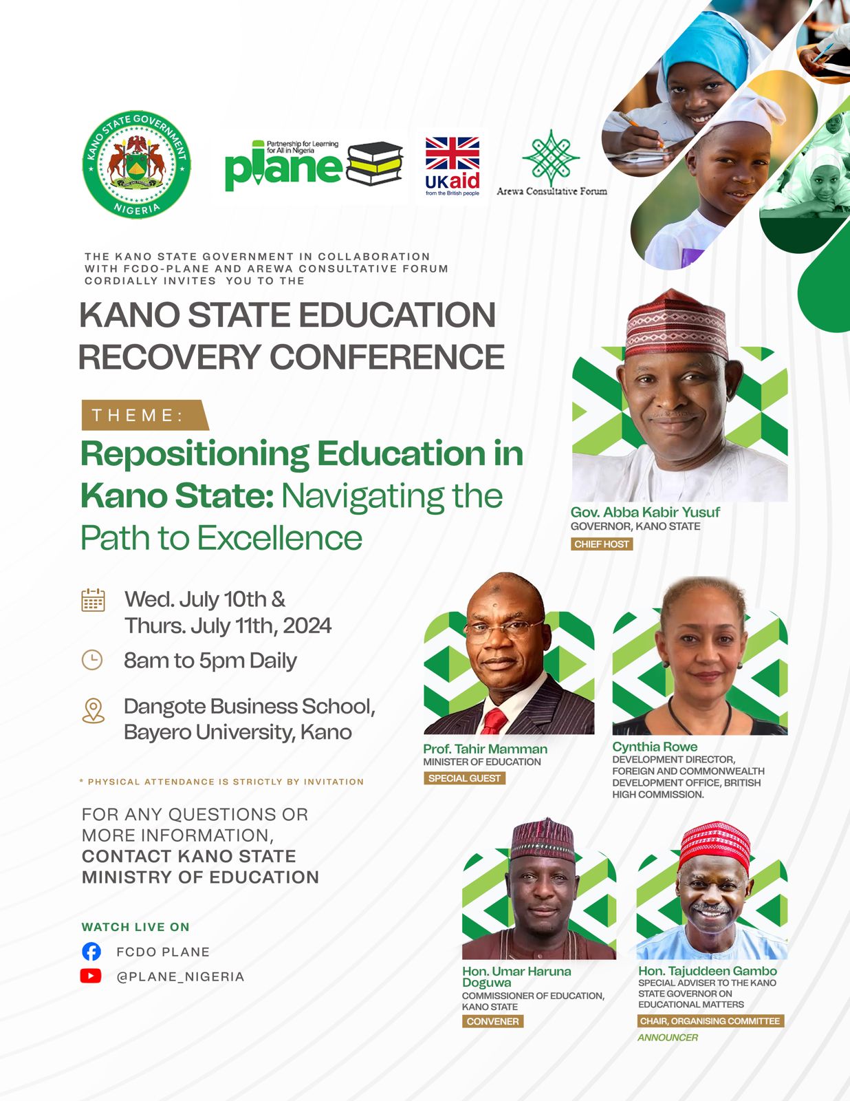 KANO STATE SET TO HOST MAJOR EDUCATION RECOVERY CONFERENCE